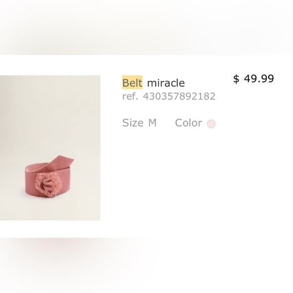 Amazing Mango Pink Suede Belt - M - Picture 10 of 10